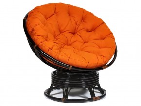 Кресло-качалка Papasan w 23/01 B с подушкой Antique brown, ткань Оранжевый в Симе - sim.магазин96.com | фото