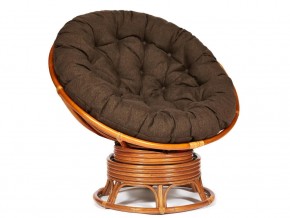 Кресло-качалка Papasan w 23/01 B с подушкой Cognac, ткань Коричневый в Симе - sim.магазин96.com | фото