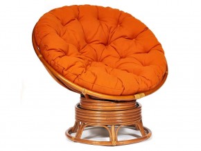 Кресло-качалка Papasan w 23/01 B с подушкой Cognac, ткань Оранжевый в Симе - sim.магазин96.com | фото