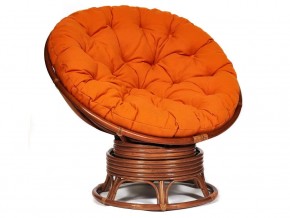 Кресло-качалка Papasan w 23/01 B с подушкой Pecan, ткань Оранжевый в Симе - sim.магазин96.com | фото