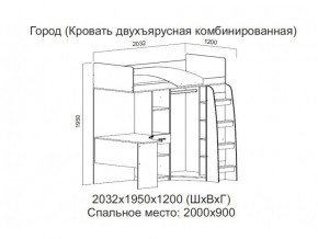 Кровать двухъярусная комбинированная в Симе - sim.магазин96.com | фото