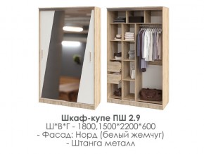 шкаф-купе ПШ-2.9 1500 Норд Белый жемчуг 1500 в Симе - sim.магазин96.com | фото