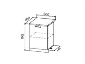 Шкаф нижний ДС600 с полкой (1 дв) в Симе - sim.магазин96.com | фото