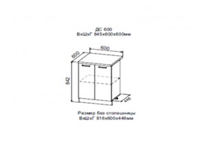 Шкаф нижний ДС600 с полкой (2 дв) в Симе - sim.магазин96.com | фото